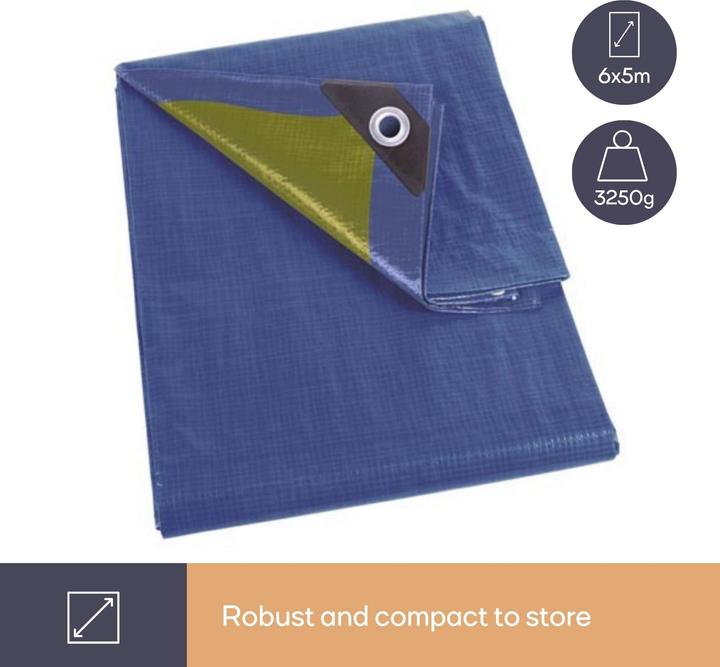 Produktbild Garden Lights Abdeckplane - Blau/Khaki - Strapazierfähig - 5 x 6 m (6 x 5 m)