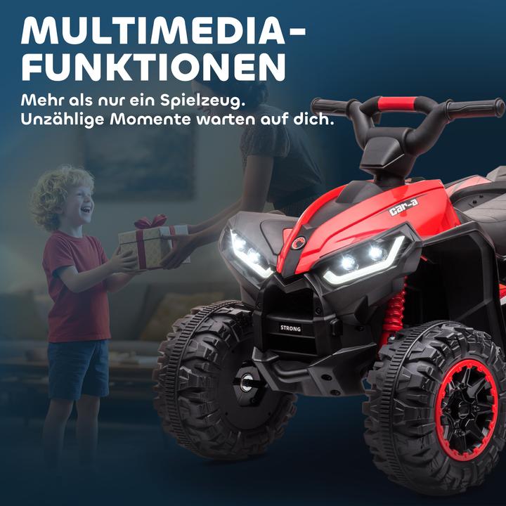 Image du produit Homcom Elektro-Quad Kunststoff, Metall Schwarz+Rot (12 V)