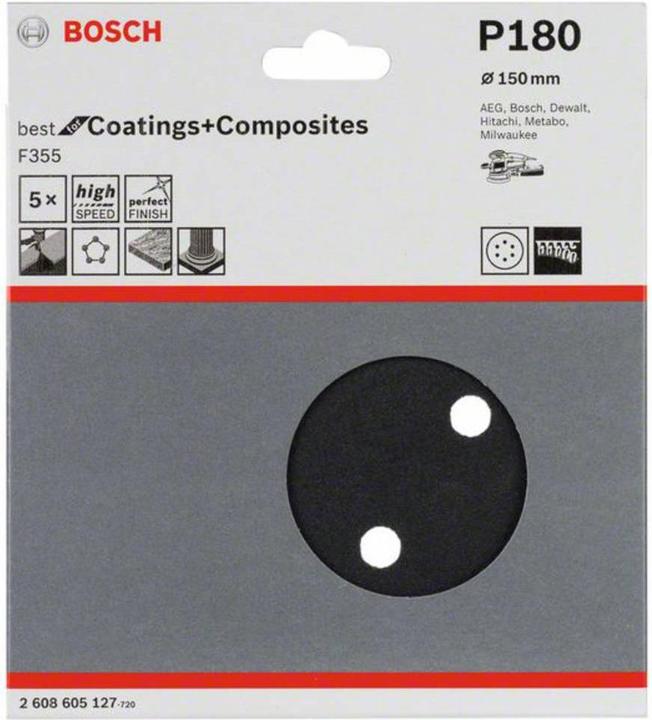 Actual product image Bosch Professional Zubehör PRO F355 sanding sheet, 150 mm, G180 (180)