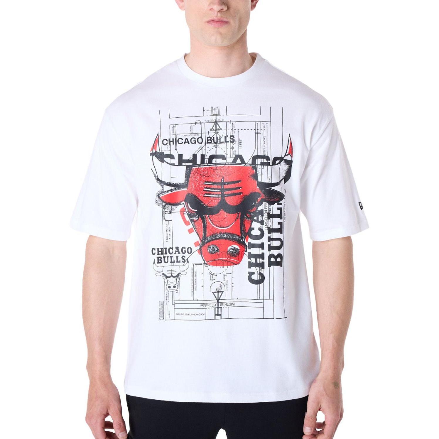 New Era, Herren, Shirt, NBA Shirt - GRAPHIC Chicago Bulls weiss - XL, Weiss, (XL)