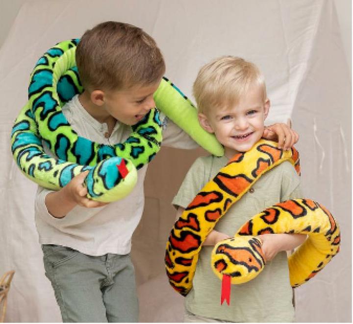 Image du produit Teddykompaniet Serpent géant souple en peluche jaune