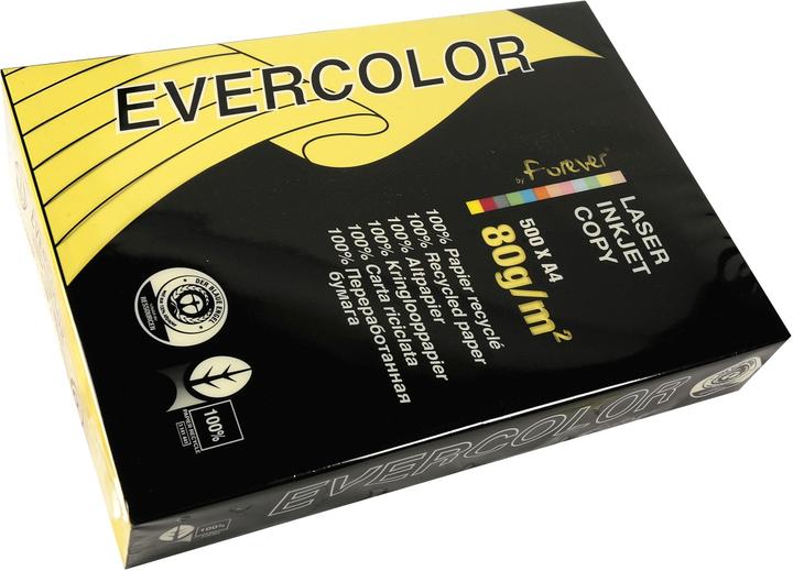 Produktbild Clairefontaine Recyclingpapier Evercolor gelb DIN A4 80 g/qm 500 Blatt (80 g/m², 500 x, A4)