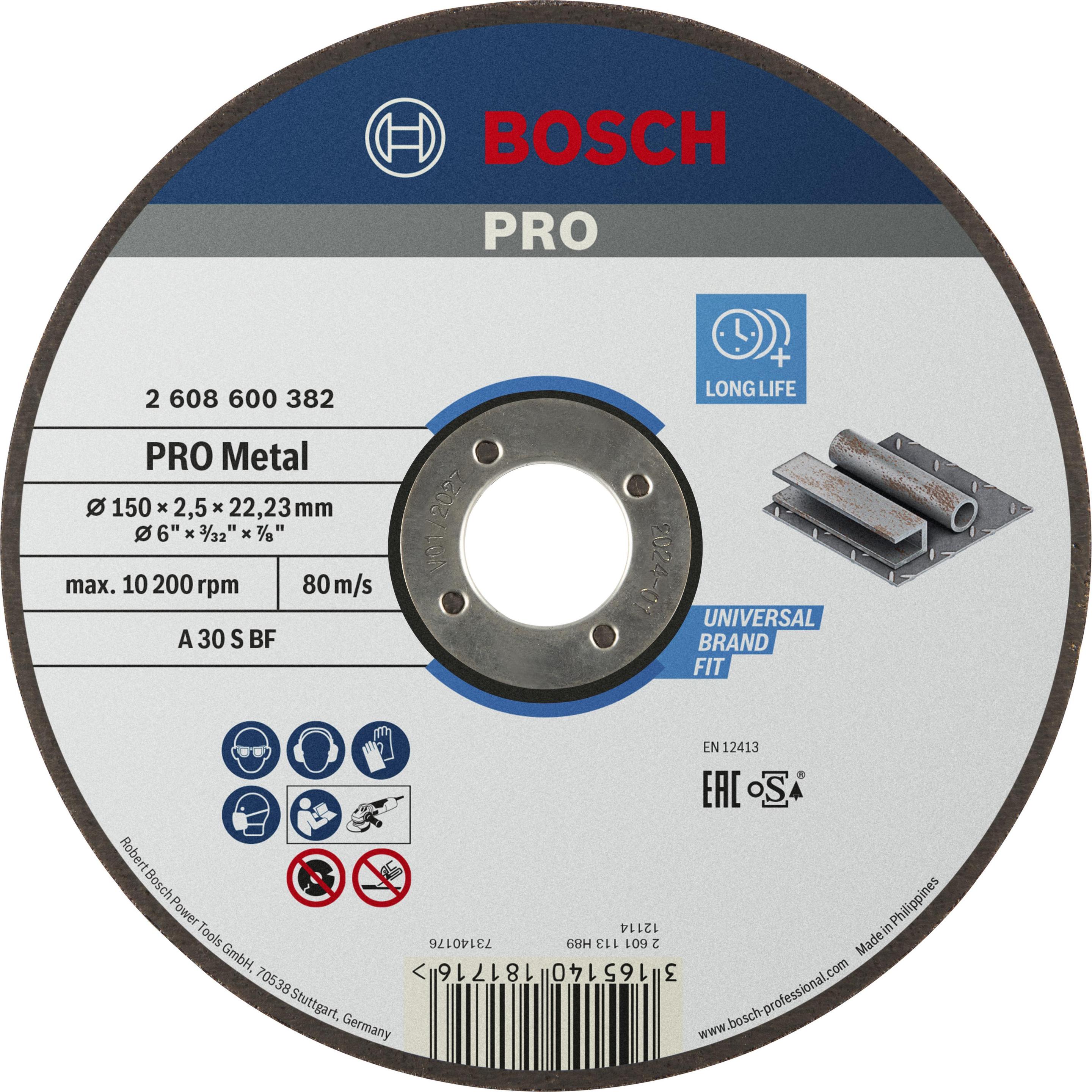 Bosch Professional Zubehör, Sägeblatt, PRO Metal Trennscheibe, 150 x 2,5 x 22,23 mm