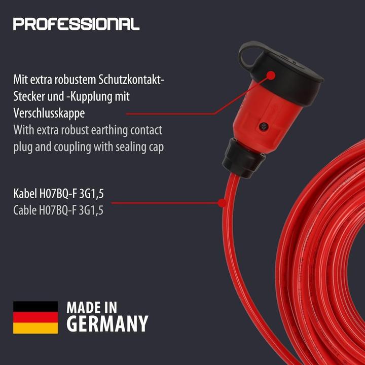 Actual product image Brennenstuhl 9161250210 Power extension cable 16 A black, red 25 m H07BQ-F (25 m)
