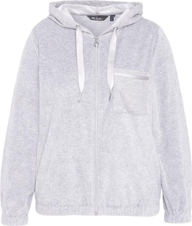 Produktbild Ulla Popken Loungewear-Jacke, Velourssamt, Sweat-Kapuze (46, 48)