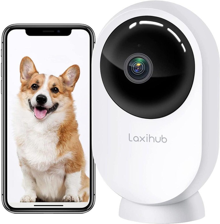 Actual product image Laxihub PTCam-32 Indoor 5G Wi-Fi 1080P Pan Tilt Zoom Privacy Camera with 32 Card