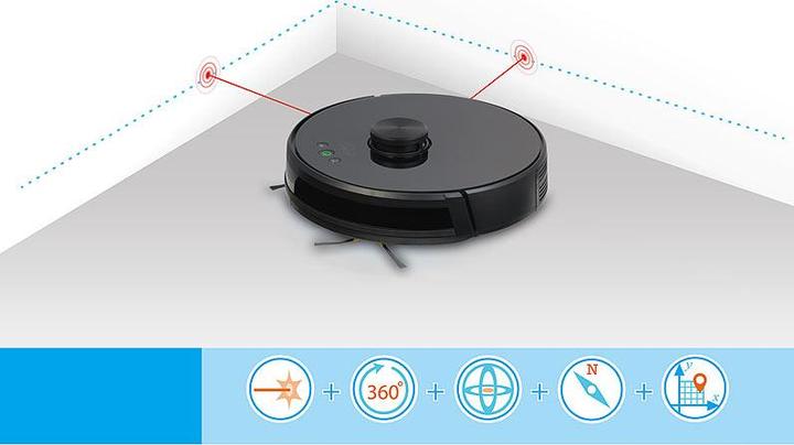 Image du produit Sichler Robot aspirateur & balayeur WLAN avec capteur lidar, gyroscopique & laser 360°, app (2000 Pa)