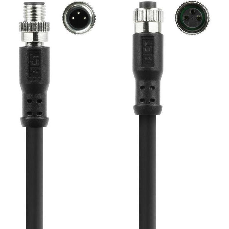 Thumbnail - ACT Industrial 1.50 meters Sensor cable M8A 3-pin male to M8A 3-pin female, Ultraflex Xtreme TPE cable, Elektronikkabel ...