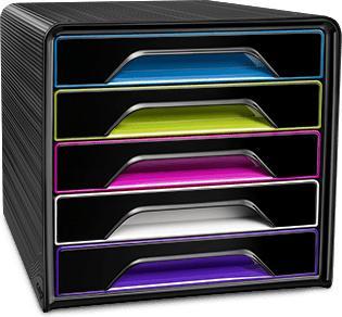 Produktbild Cep Schubladenbox Smoove GLOSS, 5 Schbe, schwarz / bunt (A4)