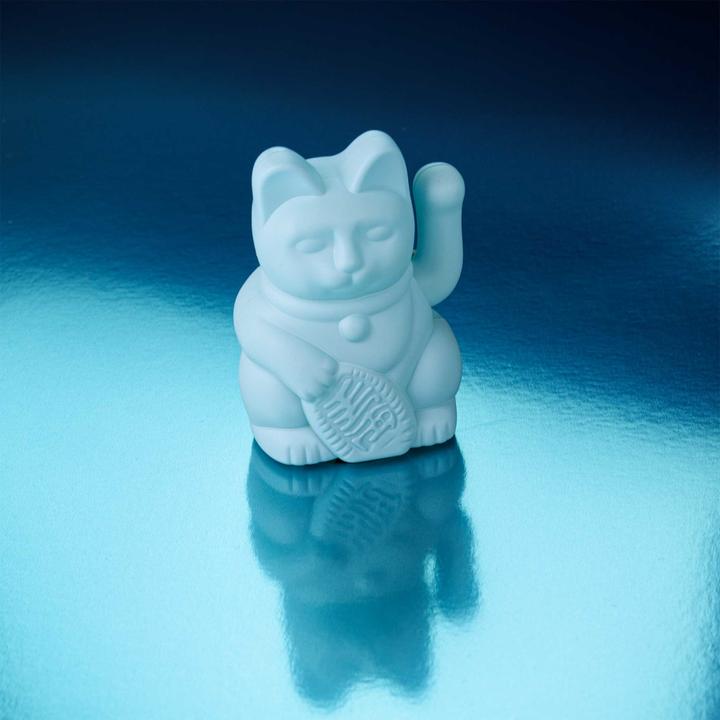 Actual product image Donkey Products Lucky Cat Solar Winkekatze hellblau 6,5cm