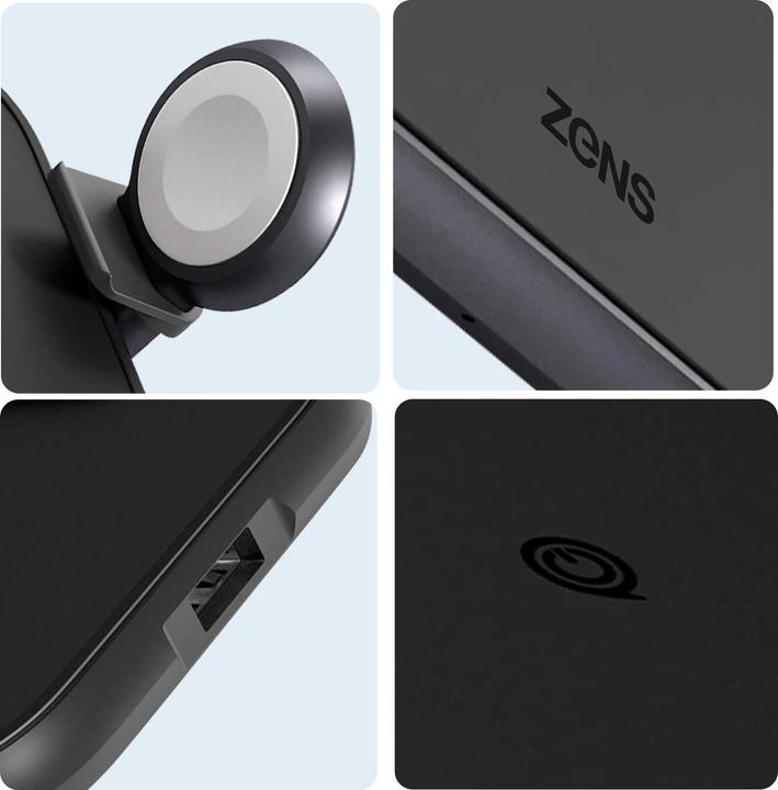Image du produit Zens Chargeur sans fil 4 en 1 en aluminium (avec câble MFi Apple Watch) (45 W)