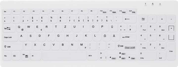 Produktbild Active Key Hygiene Compact Ultraflat Keyboard with NumPad Fully Sealed Watertight USB White MAC (DE, Kabelgebunden)
