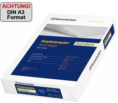 Produktbild Soennecken Kopierpapier Standard 5533 DIN A3 80g weiss 500 Bl./Pack (80 g/m², 500 x, A3)