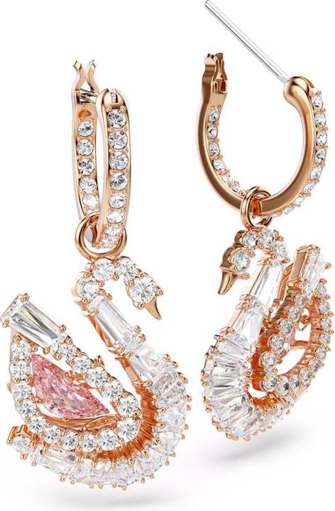 Produktbild Swarovski Swan Drop Ohrhänger Pavé Schwan Rosa (Swarovski Metall)