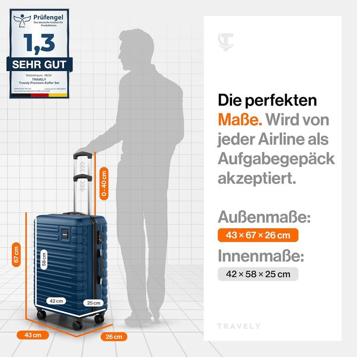 Actual product image Travely Robuster Hartschalenkoffer (60 l)
