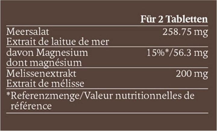 Nährwerte und Zutaten Farfalla Abendruh Bio-Tabletten schlaf schön Tabl (80 Stk., Tabletten, 126 g)