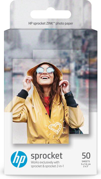 Actual product image HP Sprocket Fotopapier Zink (290 g/m², Photo (5x7.6cm), 50 x)