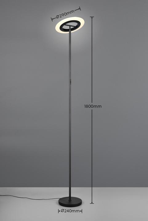 Actual product image Reality LED-Stehleuchte Samba R43411132, 16,5W, 2700... 6500K, 1900lm, CCT, RGB, IP20, schwarz (1900 lm)