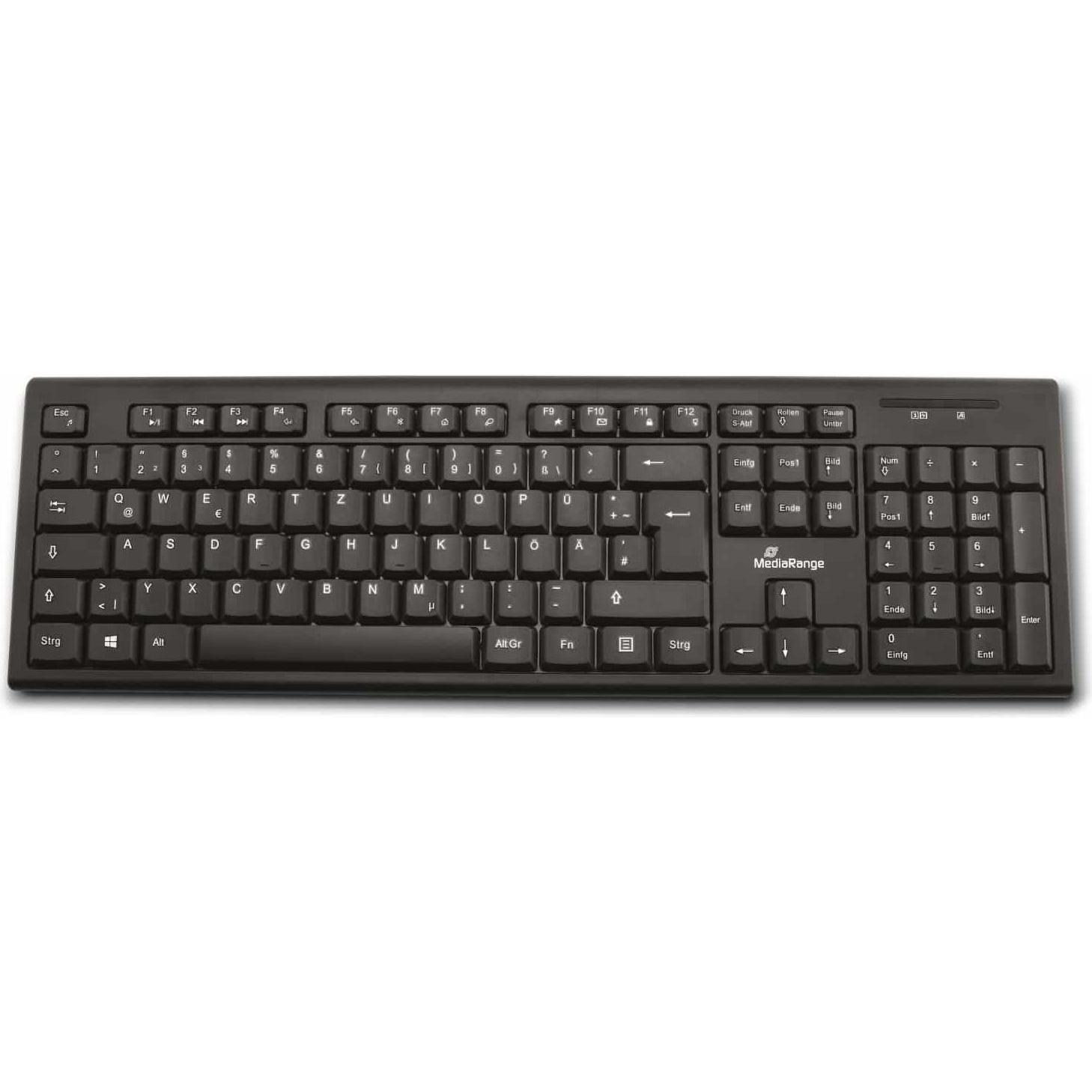 MediaRange MROS111 (DE, Kabelgebunden), Tastatur, Schwarz