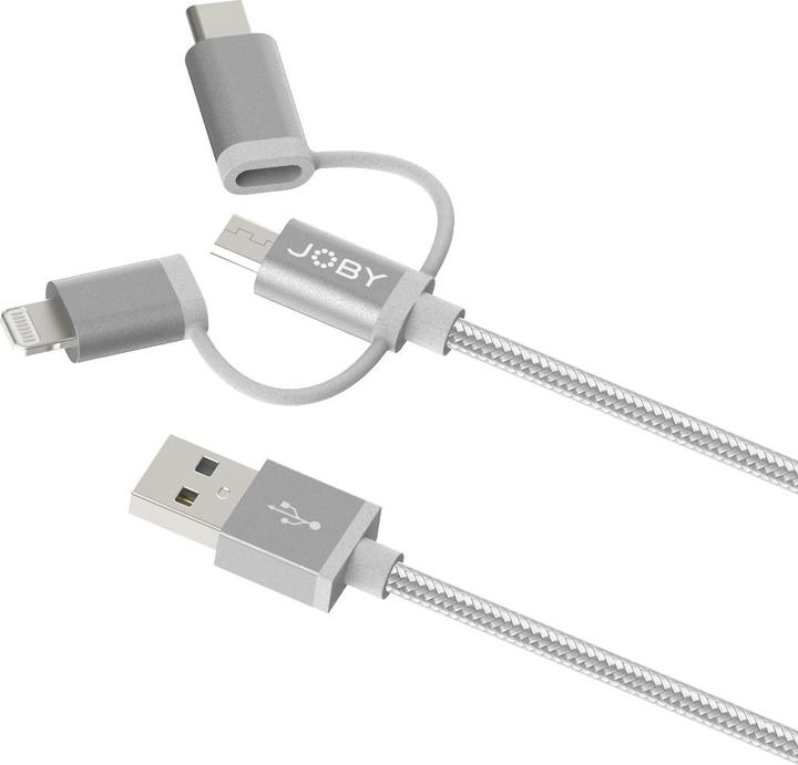 Produktbild Joby ChargeSync Cable3-in-1 1.2M GR (1.20 m, USB 2.0, 12 W)