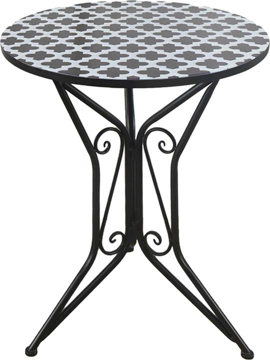 Produktbild HTI-Living Gartentisch Metall Black and White (55 x 68 cm)