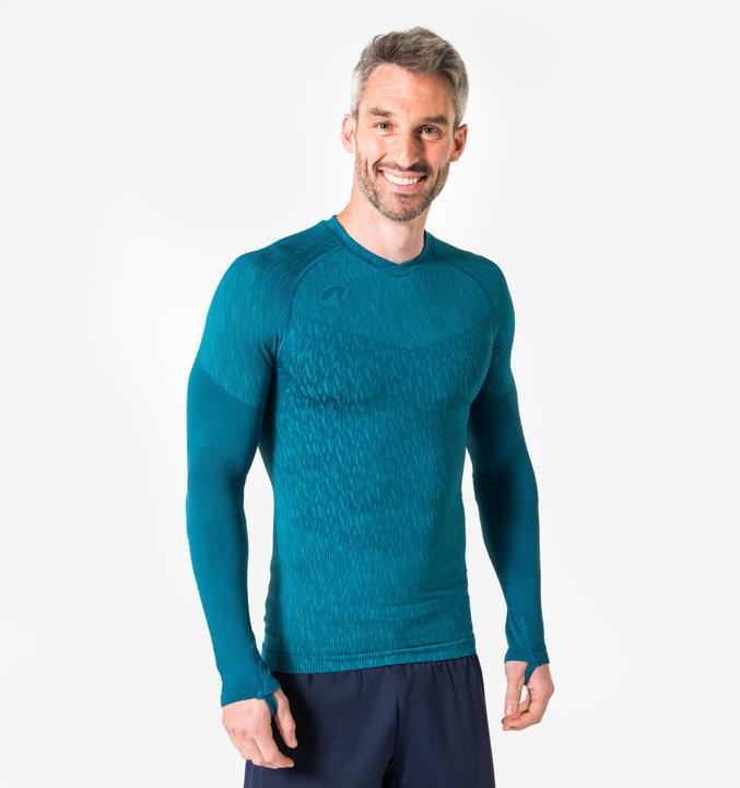 Immagine prodotto Kipsta Damen/Herren Funktionsshirt langarm wärmend - Keepdry petrolblau (S)