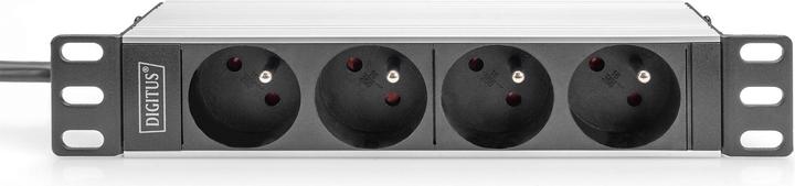 Actual product image Digitus 10" socket strip with aluminum profile, 4-way CEE 7/5 sockets (4x, CEE 7/5, 2 m)