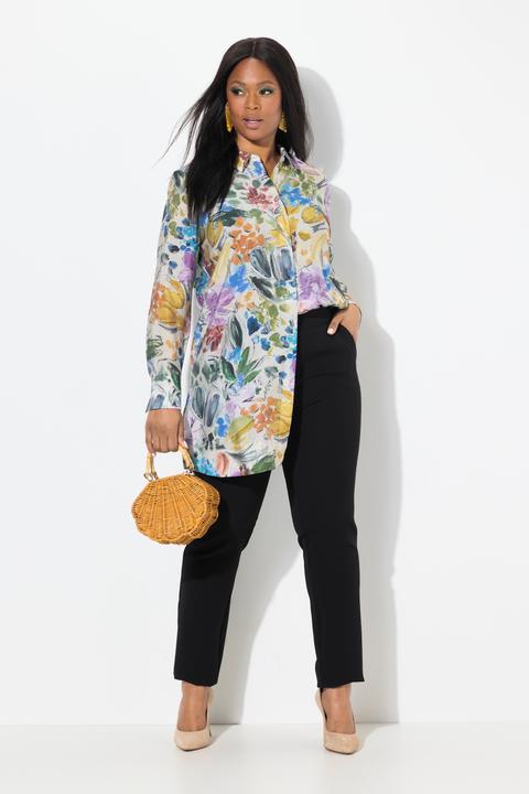 Produktbild Ulla Popken Longbluse, Modalmix, Hemdkragen, Langarm (60)