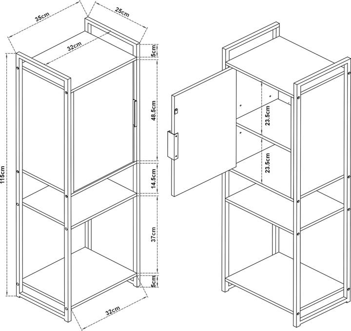 Actual product image En.Casa Namsskogan (35 x 25 x 115 cm)