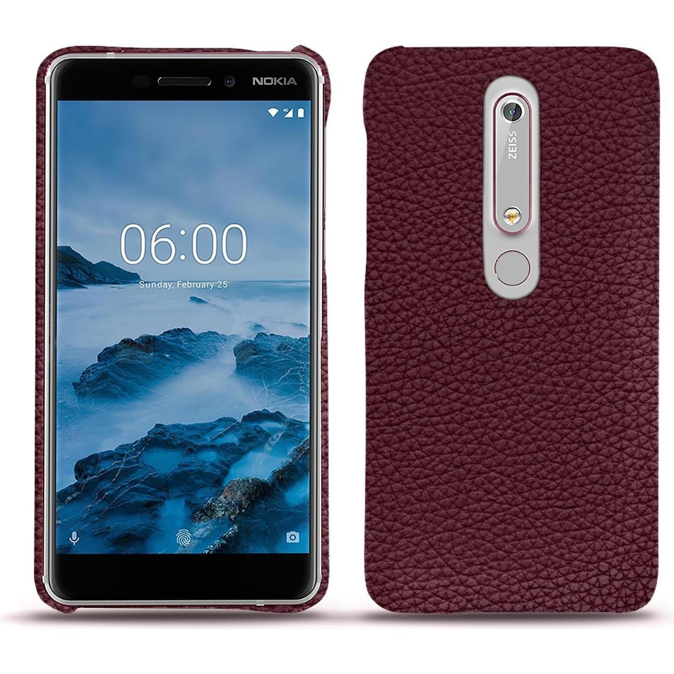 Noreve Lederschutzhülle (Nokia 6 (2018)), Smartphone Hülle, Violett