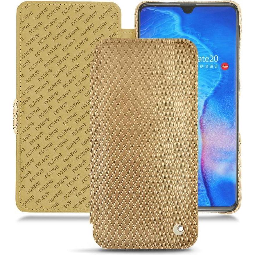 Noreve Lederschutzhülle horizontal (Huawei Mate 20), Smartphone Hülle, Beige
