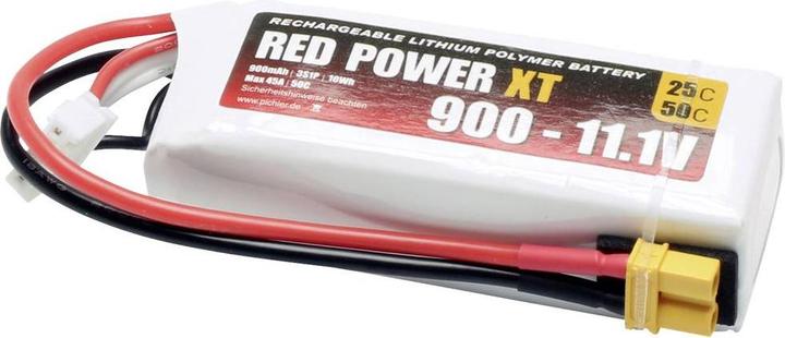 Image du produit Red Power Pack d'accus pour modélisme (LiPo) 11.1 V 900 mAh 25 C Softcase XT30 (11.10 V, 900 mAh)