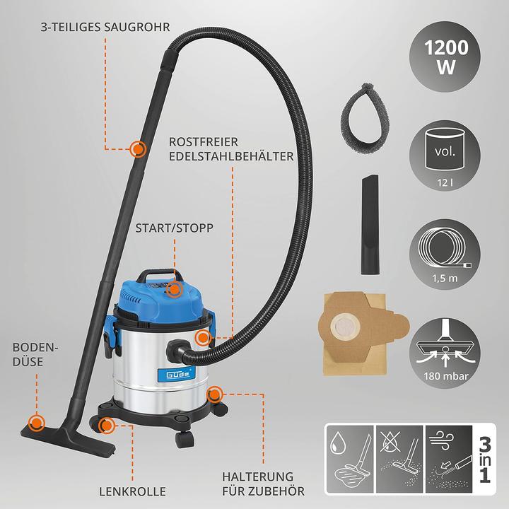 Produktbild Güde Nass-Trockensauger GNTS 12L (Nass-Trockensauger)