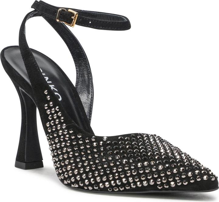 Pinko Lisette Tacco a Spillo in Pelle Scamosciata con Strass (38)