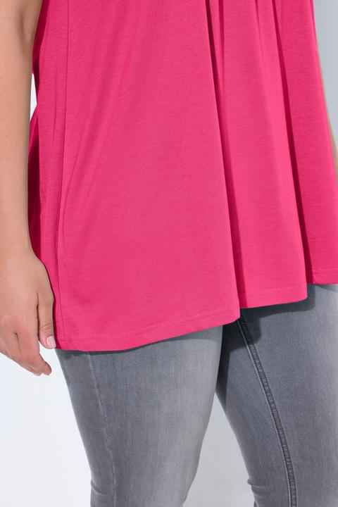 Produktbild Ulla Popken T-Shirt, Zierfalten, A-Linie, Rundhals, Halbarm, Modal (58)