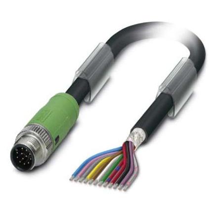 Phoenix Contact 1430051 Sensor/actuator connector, gemonteerd 3 m Aantal polen: 12 1 st., Kabels + Stekkers, Zwart