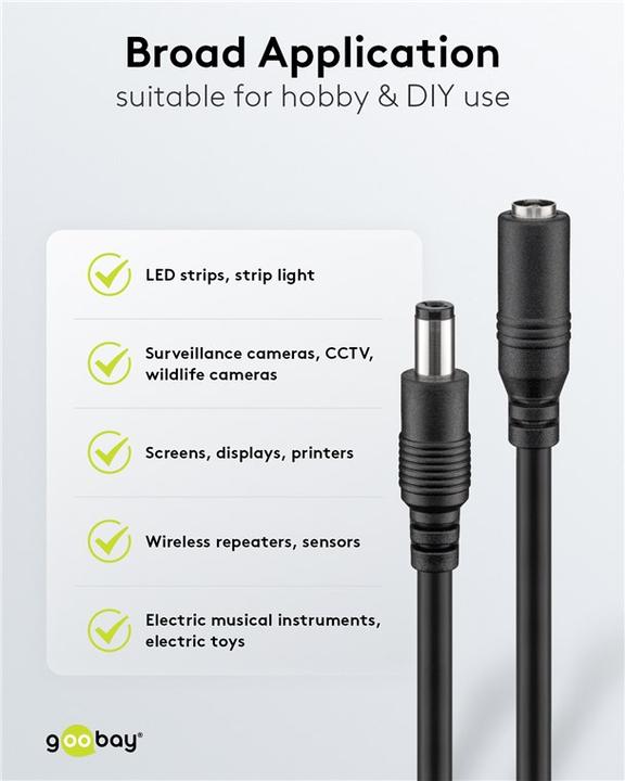 Actual product image Goobay Power supply extension cable (3 m)