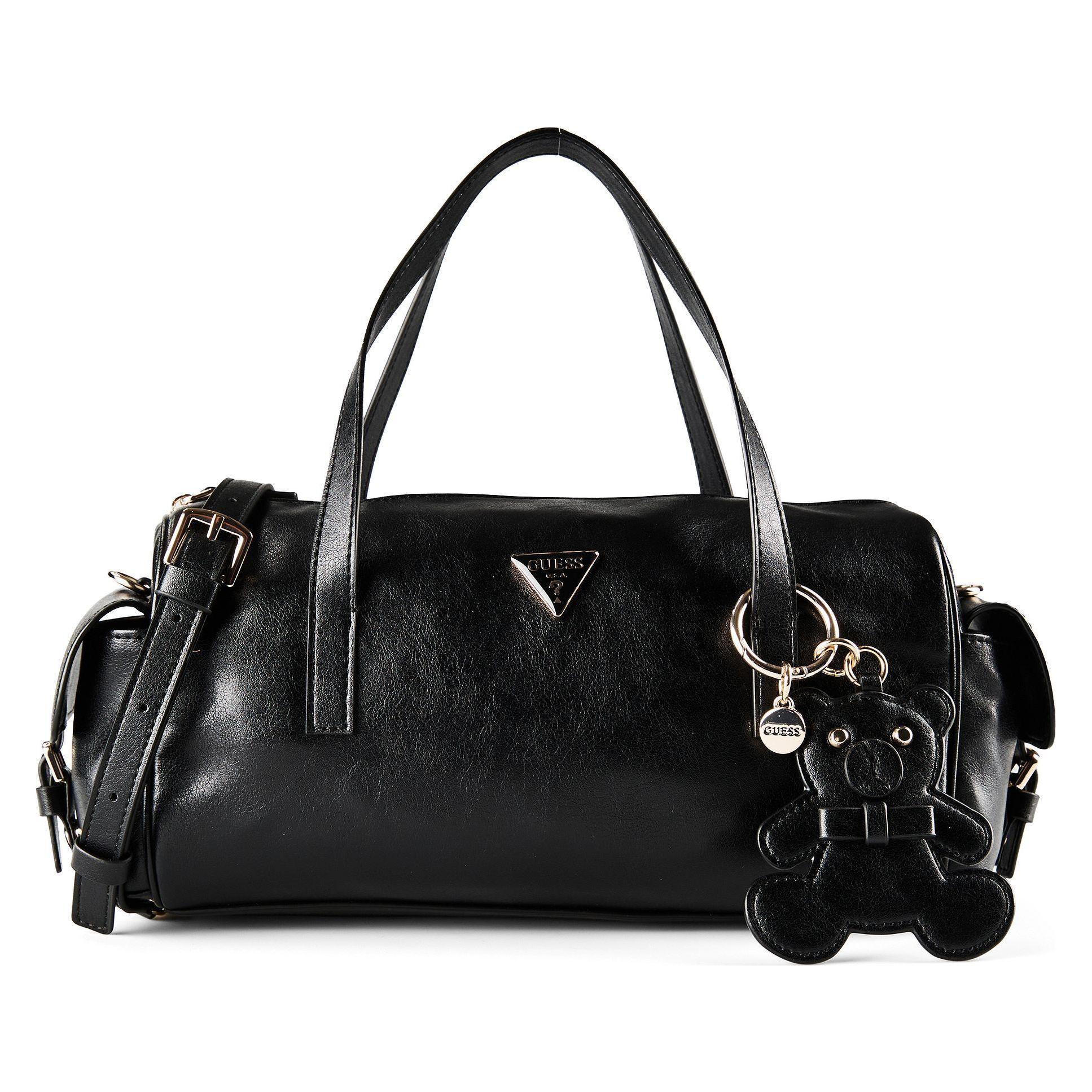 Guess, Damen, Handtasche, Kassie Box Satchel, Schwarz