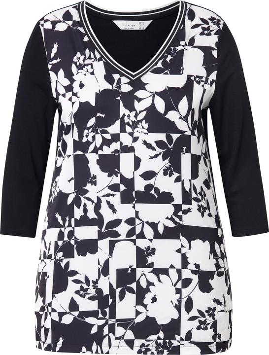 Immagine prodotto Miamoda Blusenshirt, A-Linie, Satin mit Muster, Jerseyrücken (52)