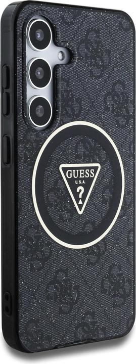 Actual product image Guess Etui 4G Glitter Triangle Buttons MagSafe do Samsung Galaxy S25 czarny (Samsung Galaxy S25)