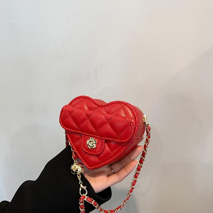 Produktbild Only-Bags.Store Herzförmige Mini-Kreuztasche, Mode bestickte PU-Ledertasche, niedliche trendige Accessoire