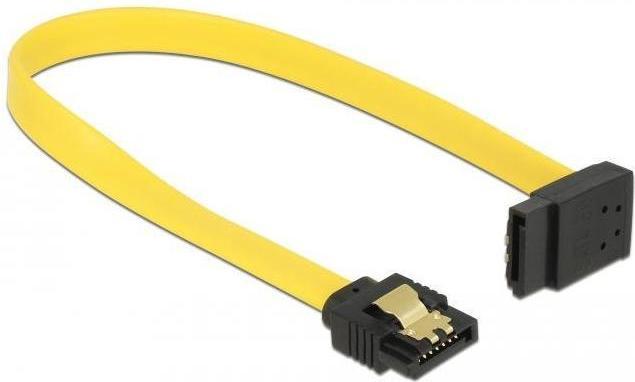 Image du produit Delock Câble SATA-3 : 20cm, clip en métal,jaune (20 cm, SATA III)