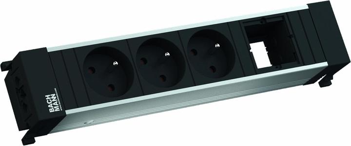 Produktbild Bachmann CONFERENCE - 3 AC-Ausgänge - Indoor - Typ E - Aluminium - Schwarz - 260 mm (3x, CEE 7/3, CEE 7/5)