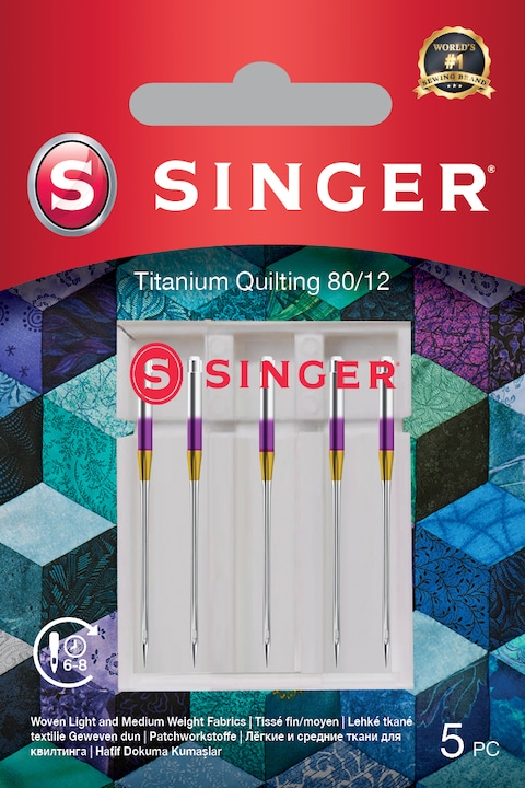Immagine prodotto Singer Ago per macchina da cucire TITANIUM QUILTING, 80/12, confezione da 5