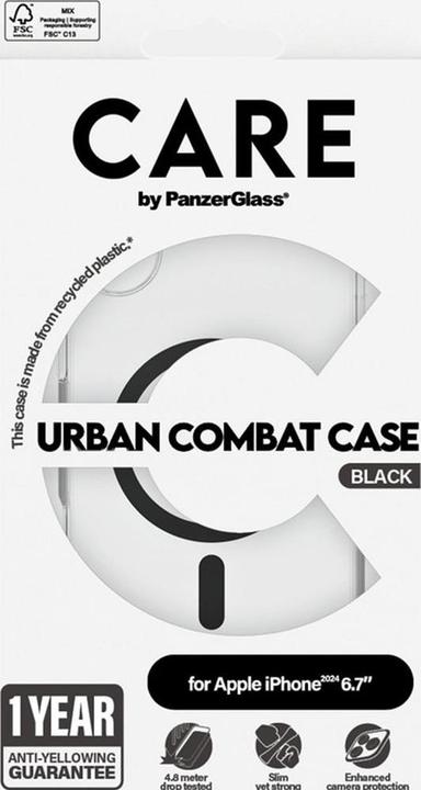 Produktbild PanzerGlass CARE Flagship Case Urban Combat w. Black MagSafe iPhone '24 6.7" (Apple iPhone 16 Plus)