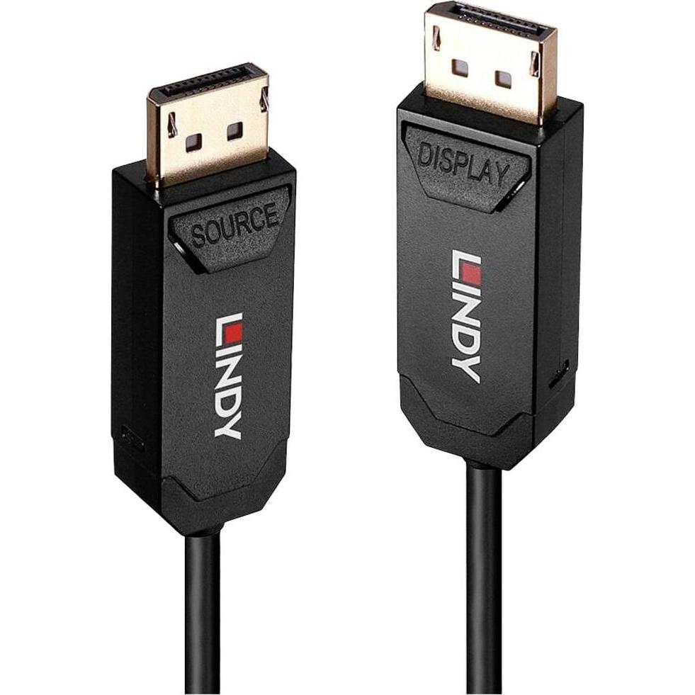 Lindy 10m Fibre Optic Hybrid DP 2.0 UBHR10 Kabel 40Gbps, bis 8K60 (10 m, DisplayPort), Video Kabel