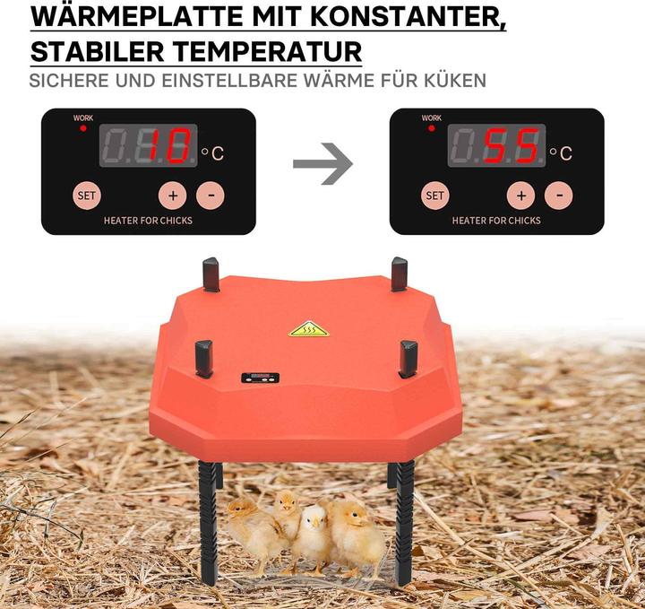 Produktbild Fudajo 25x25cm Küken-Wärmeplatte Temperaturregler 30W Heizplatte Kükenaufzucht (30 W)