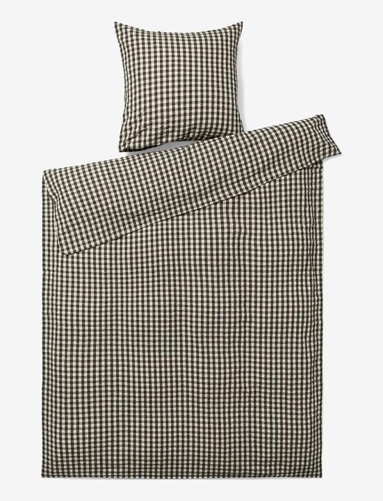 Produktbild Juna B 140 x L 200 cm - Økologisk bomuld - Sort/sand (Bettwäsche Set, 140 x 200 cm)