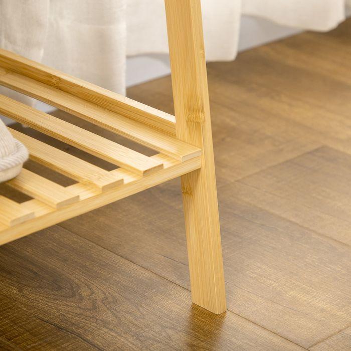 Immagine prodotto Swisshandel24 Kleiderständer Garderobenständer mit zwei Kleiderhaken, Kleiderstange, Natur