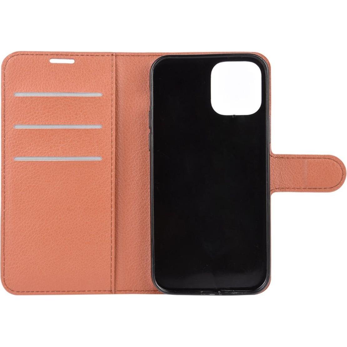 Thumbnail - König Design Hülle Handy Schutz für Apple iPhone 12 Pro Case Flip Cover Tasche Etuis Braun (Apple iPhone 12 Pro), Smartp...